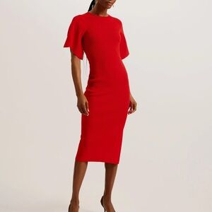 Ted Baker Vibrant Red Midi Dress